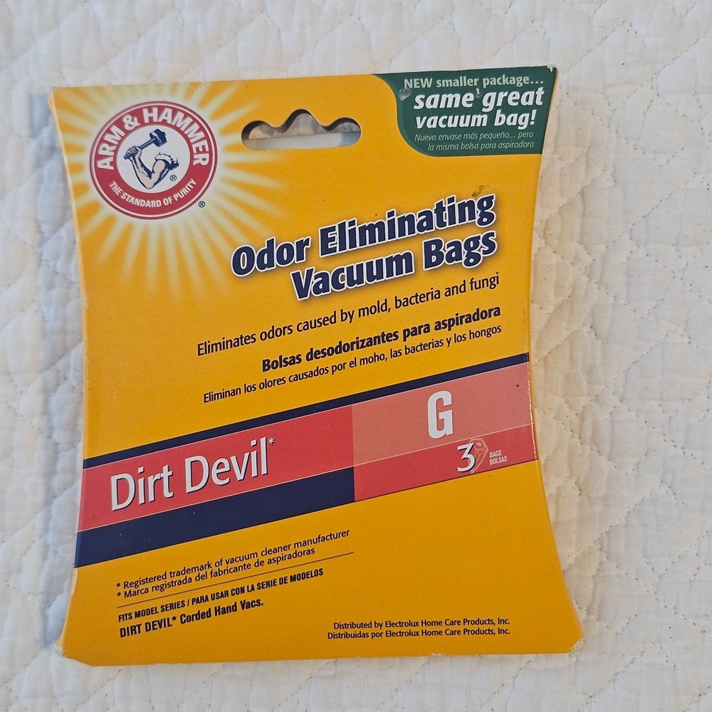 Arm‎ & Hammer Vacuum Bags Dirt Devil Type G Odor Control 62595B pack of 3